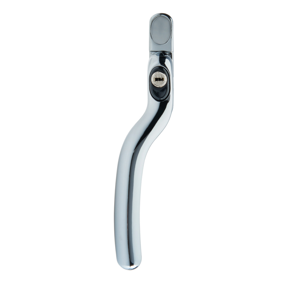 Timber Series Connoisseur Cranked Espag Window Handle 35mm Spindle - Hardex Chrome (Left Hand)